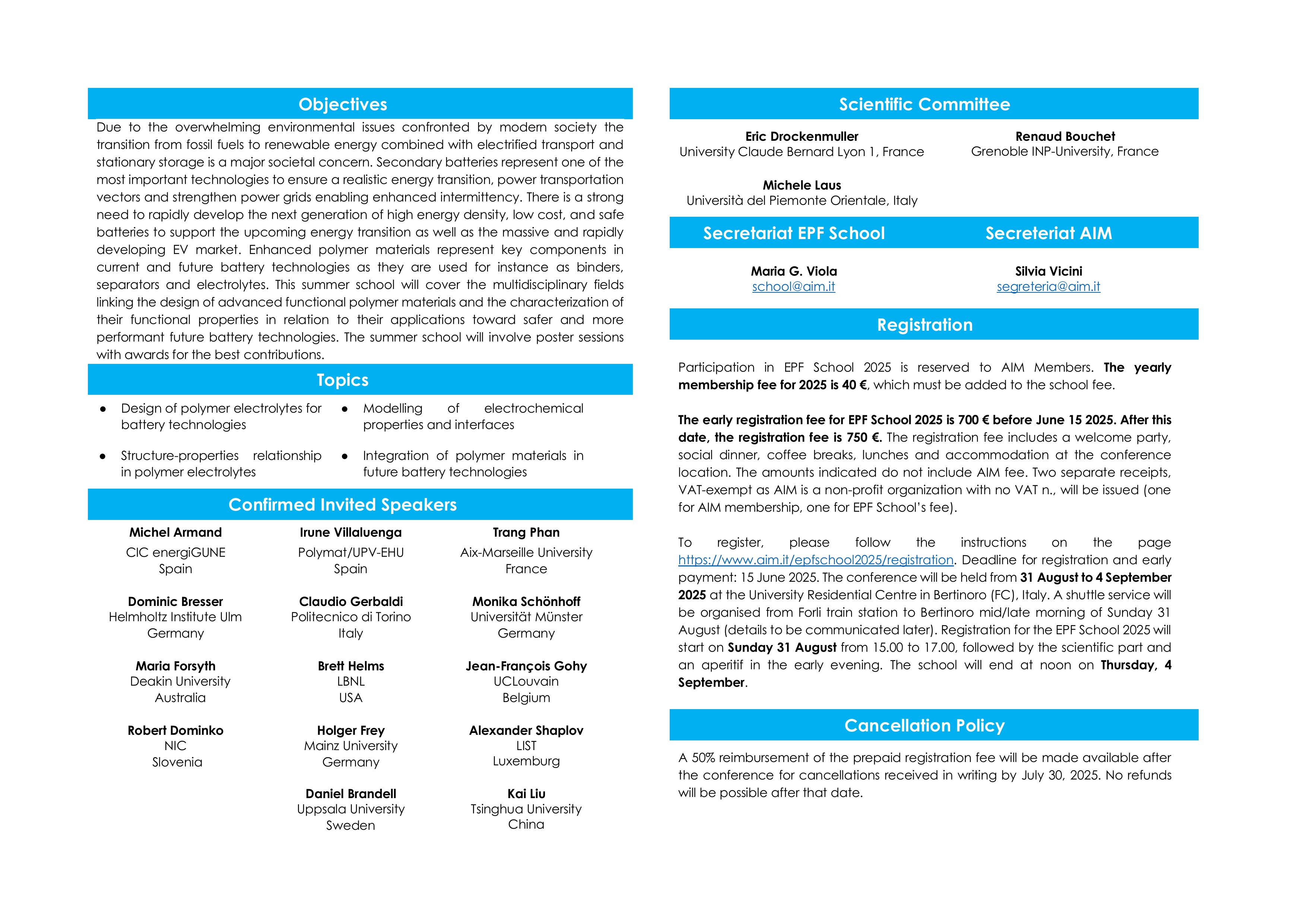 EPF Summer School 2025